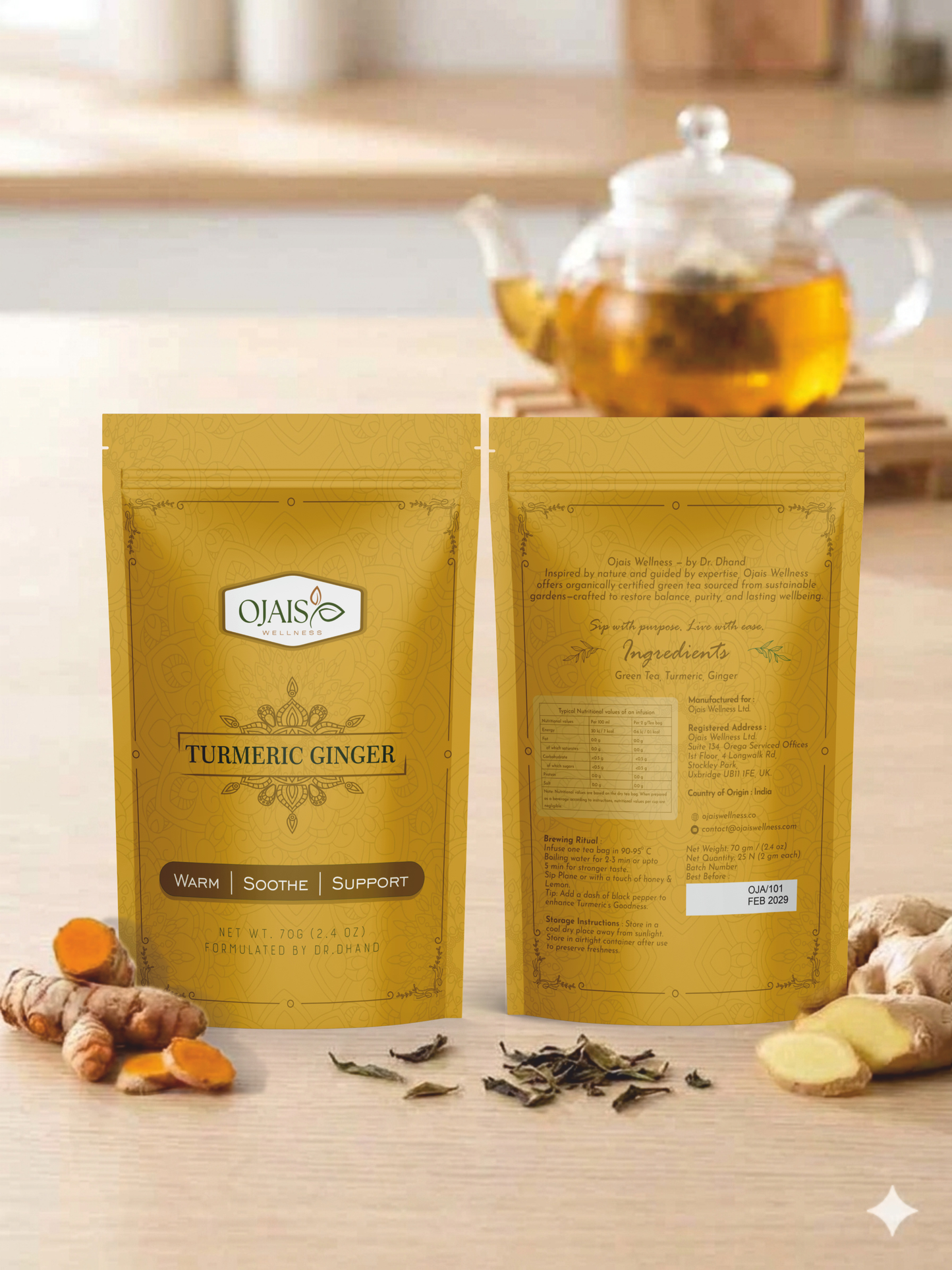 Turmeric Ginger Green Teabags